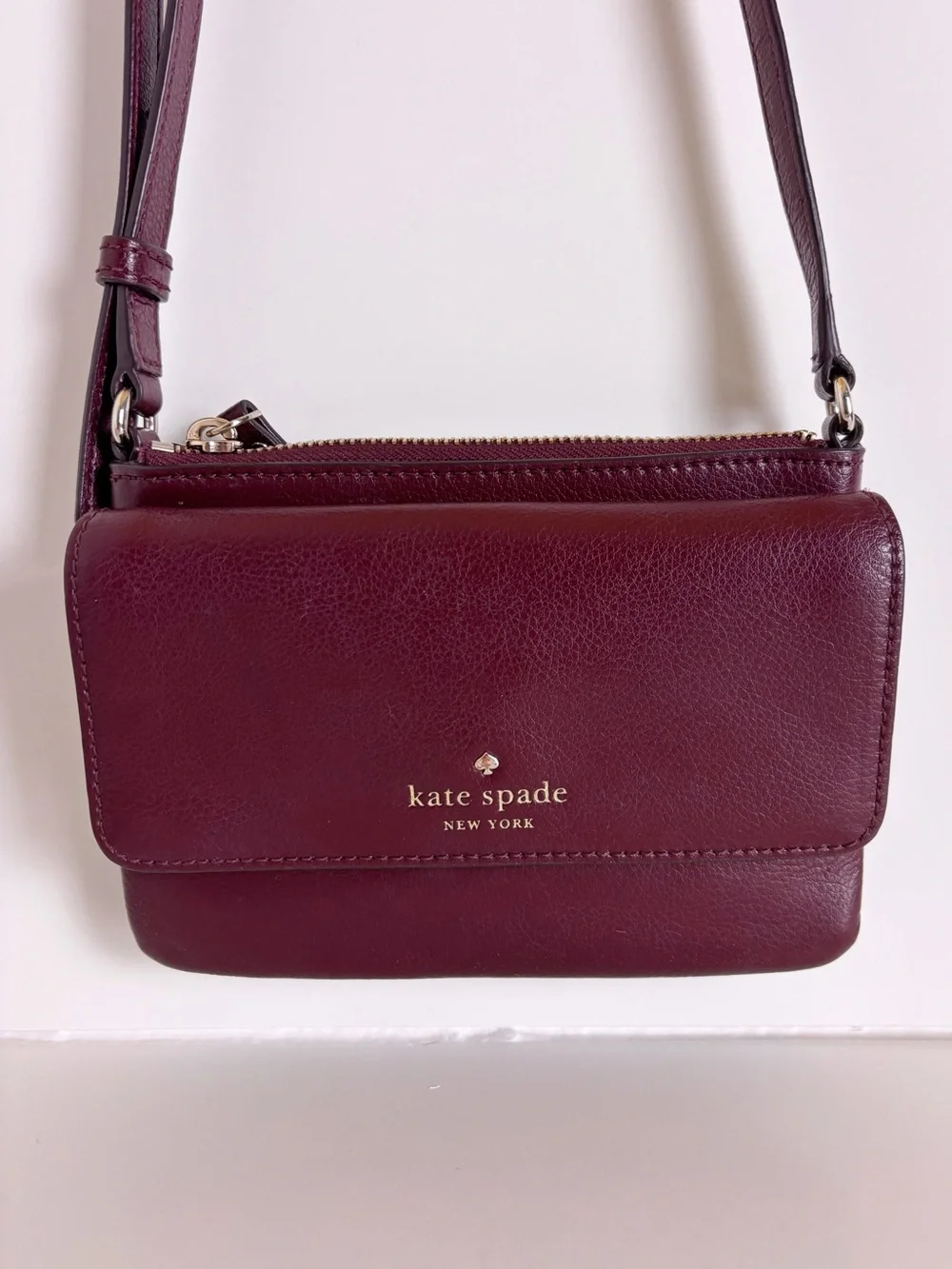 Kate Spade New York Greene Street Karlee Leather Crossbody Cherrywood Burgundy